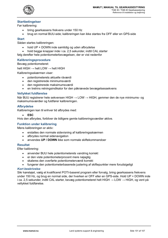 MAMUT TGB Manual page 101