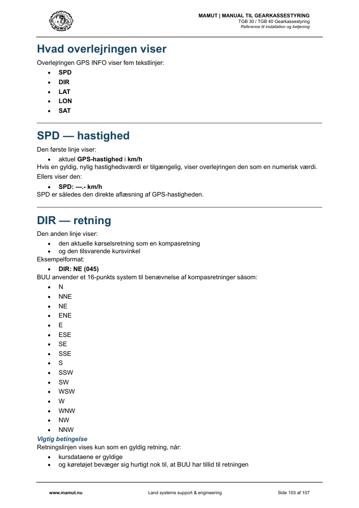 MAMUT TGB Manual page 103