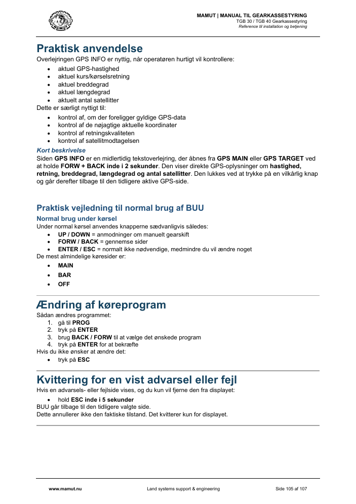 MAMUT TGB Manual page 105