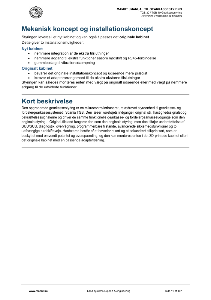 MAMUT TGB Manual page 11