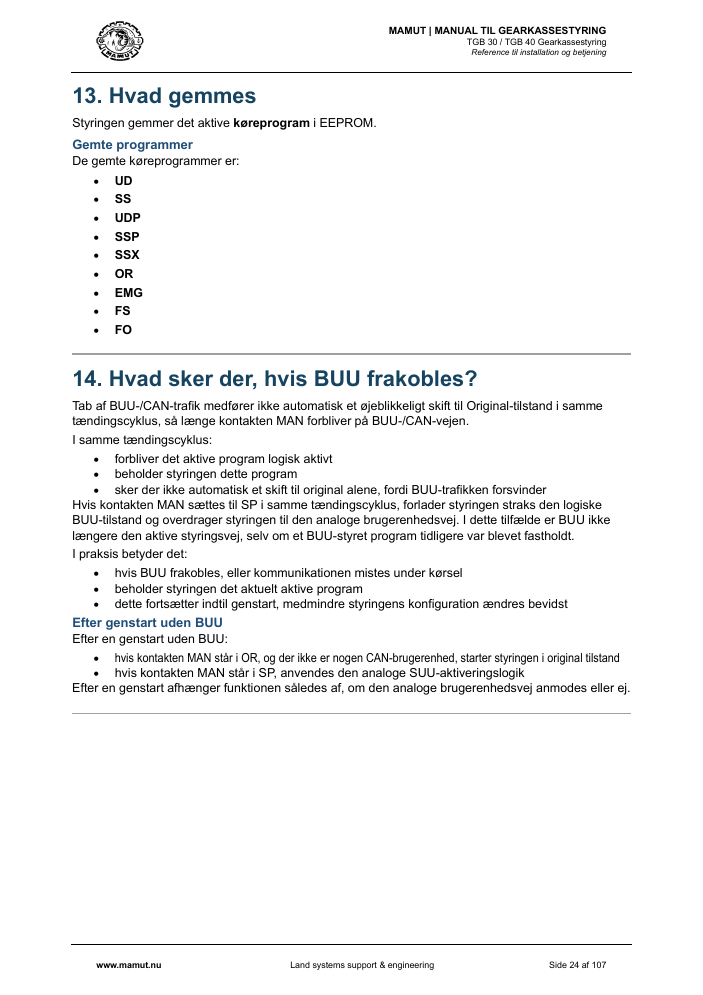 MAMUT TGB Manual page 24