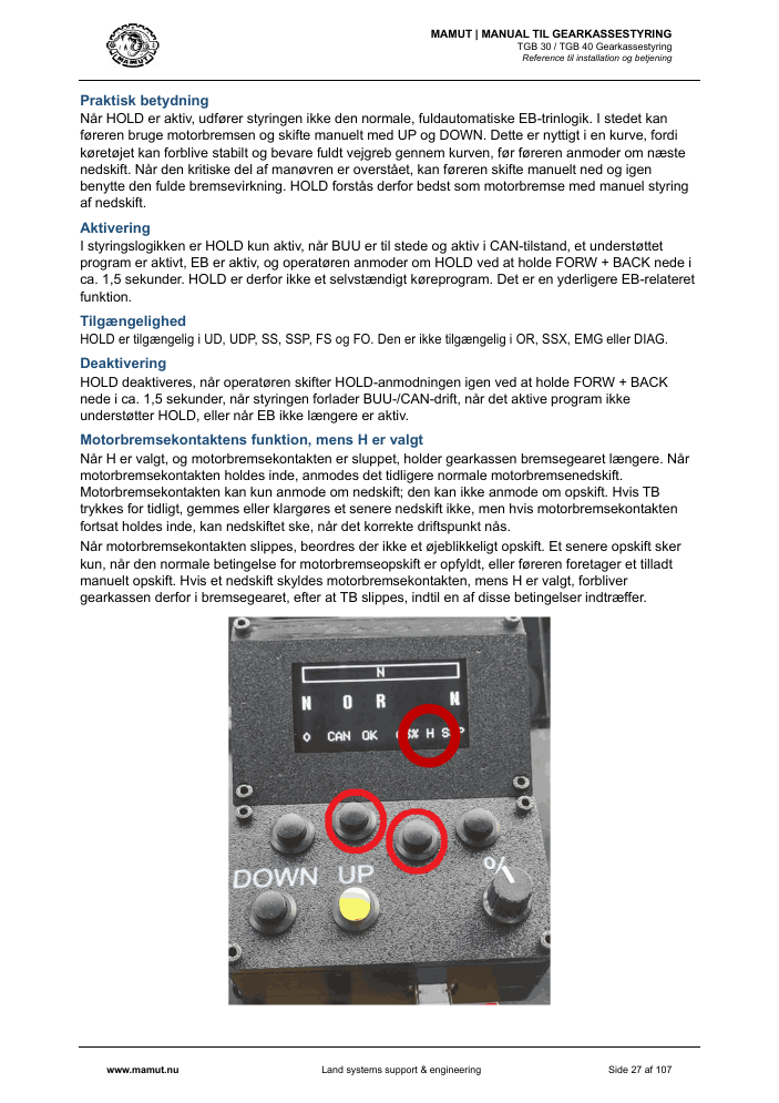 MAMUT TGB Manual page 27
