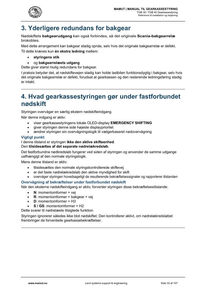 MAMUT TGB Manual page 33
