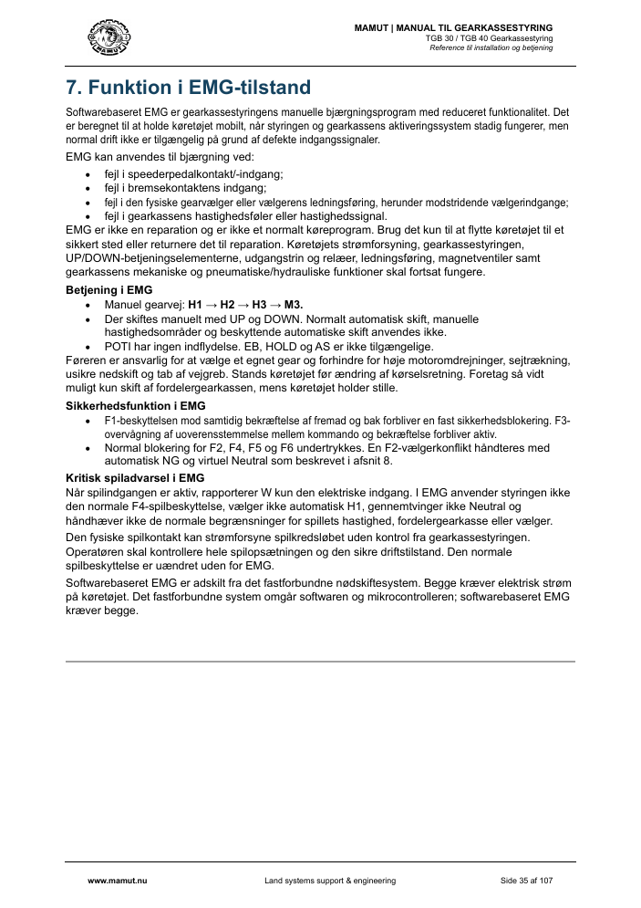 MAMUT TGB Manual page 35
