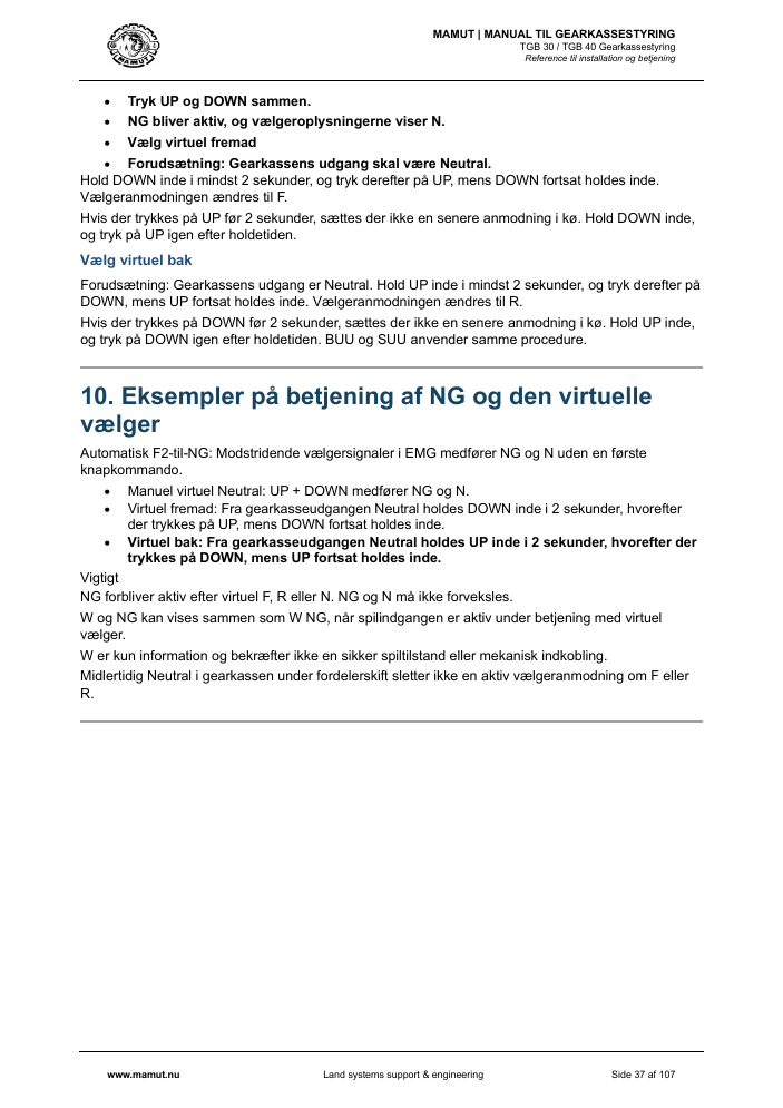 MAMUT TGB Manual page 37