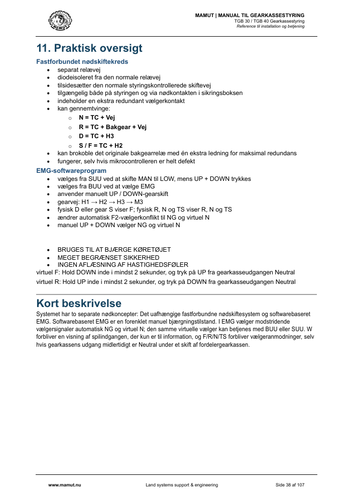 MAMUT TGB Manual page 38