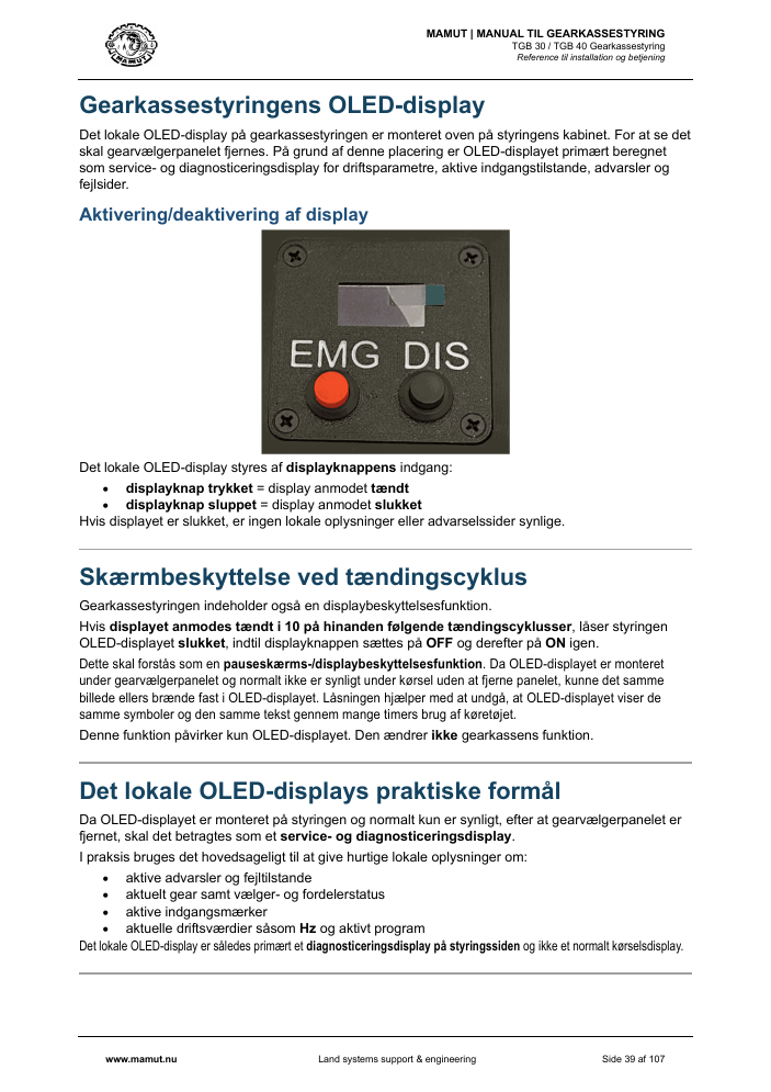 MAMUT TGB Manual page 39