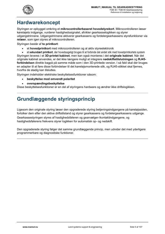 MAMUT TGB Manual page 5