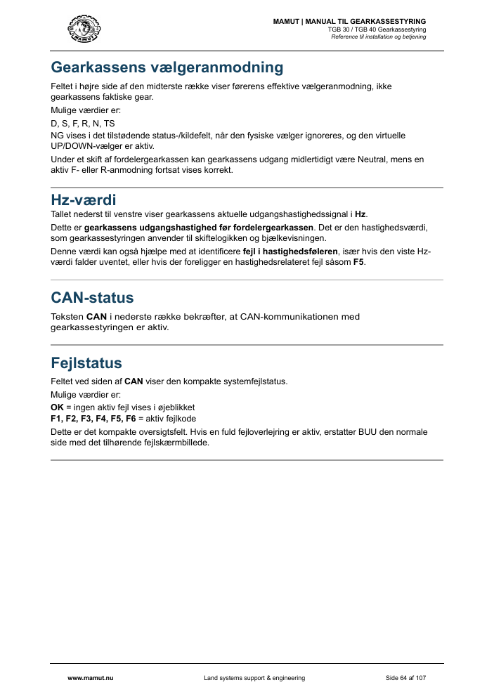 MAMUT TGB Manual page 64