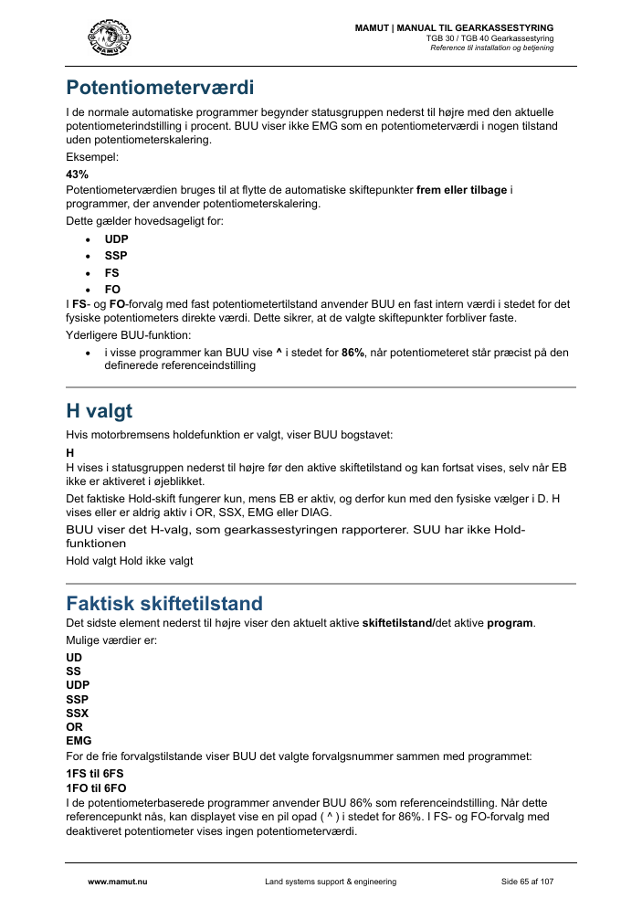 MAMUT TGB Manual page 65