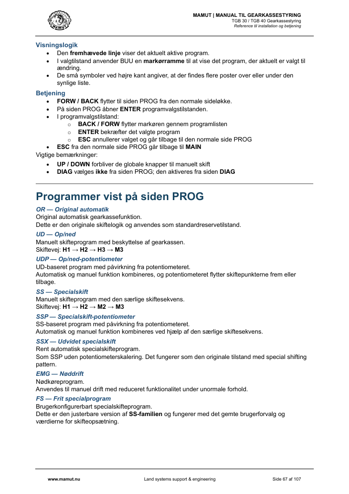 MAMUT TGB Manual page 67