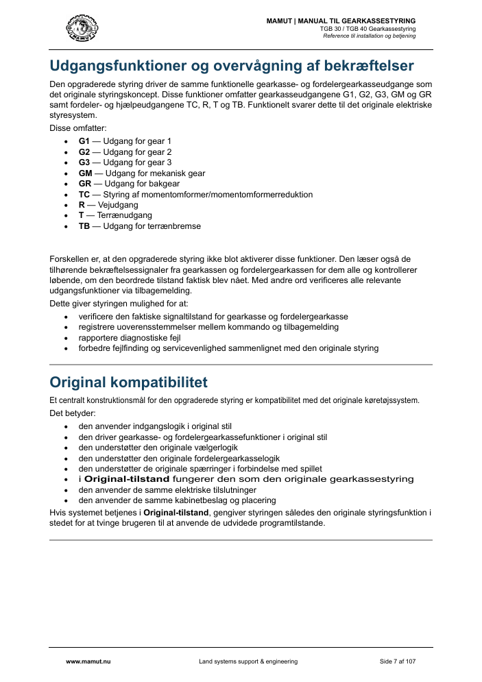 MAMUT TGB Manual page 7
