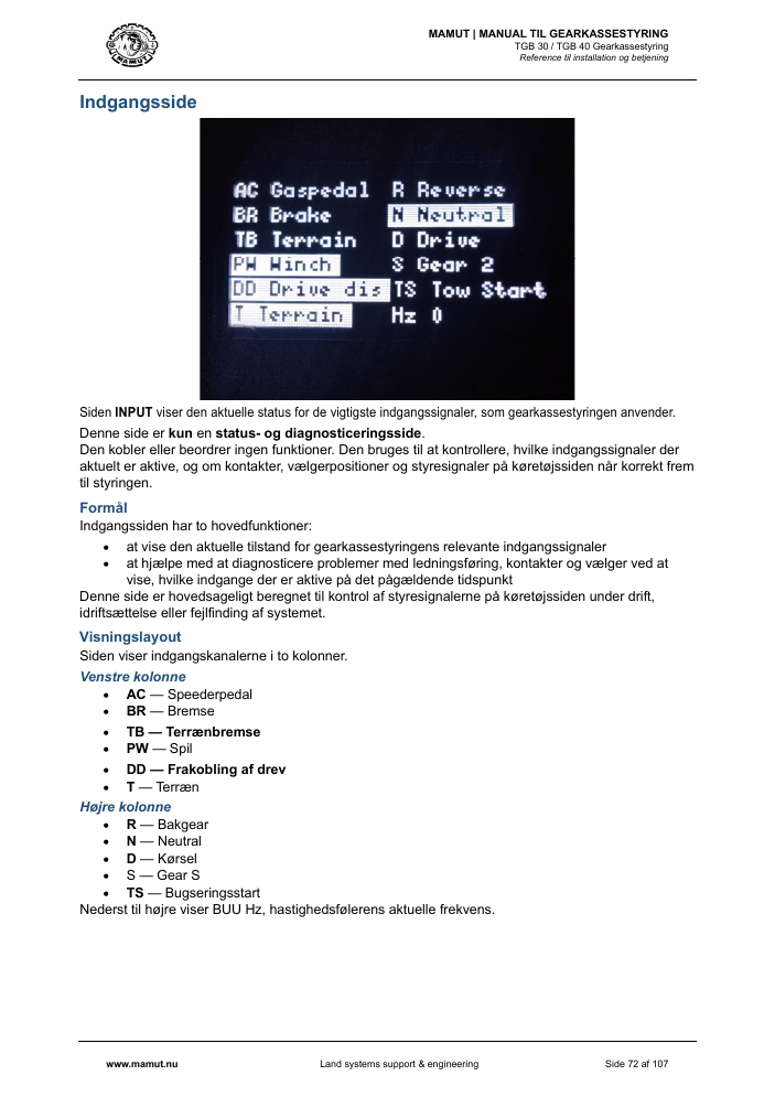 MAMUT TGB Manual page 72