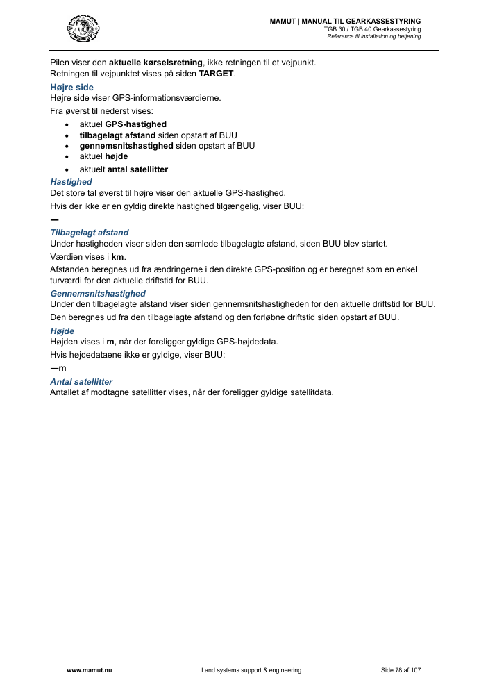MAMUT TGB Manual page 78