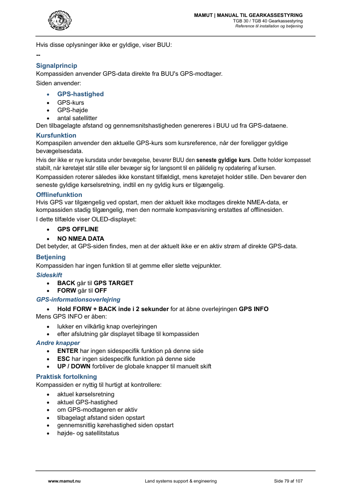 MAMUT TGB Manual page 79