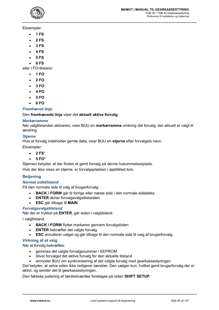 MAMUT TGB Manual page 83