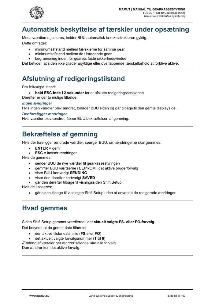 MAMUT TGB Manual page 88
