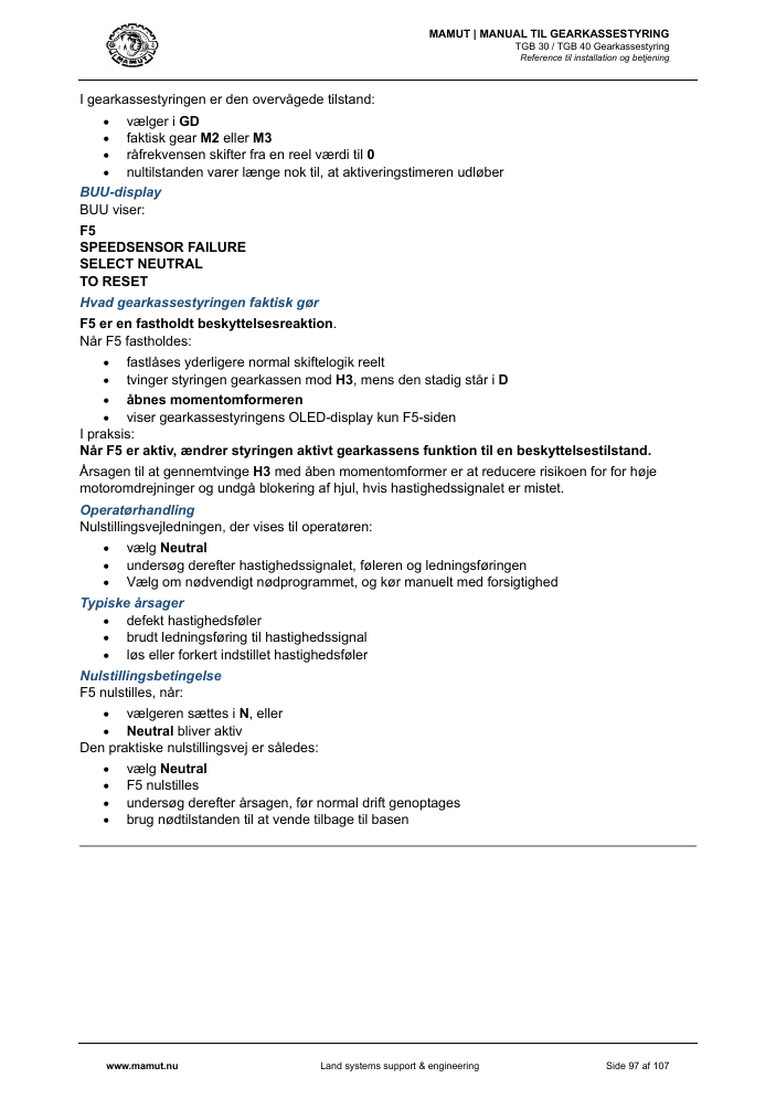 MAMUT TGB Manual page 97