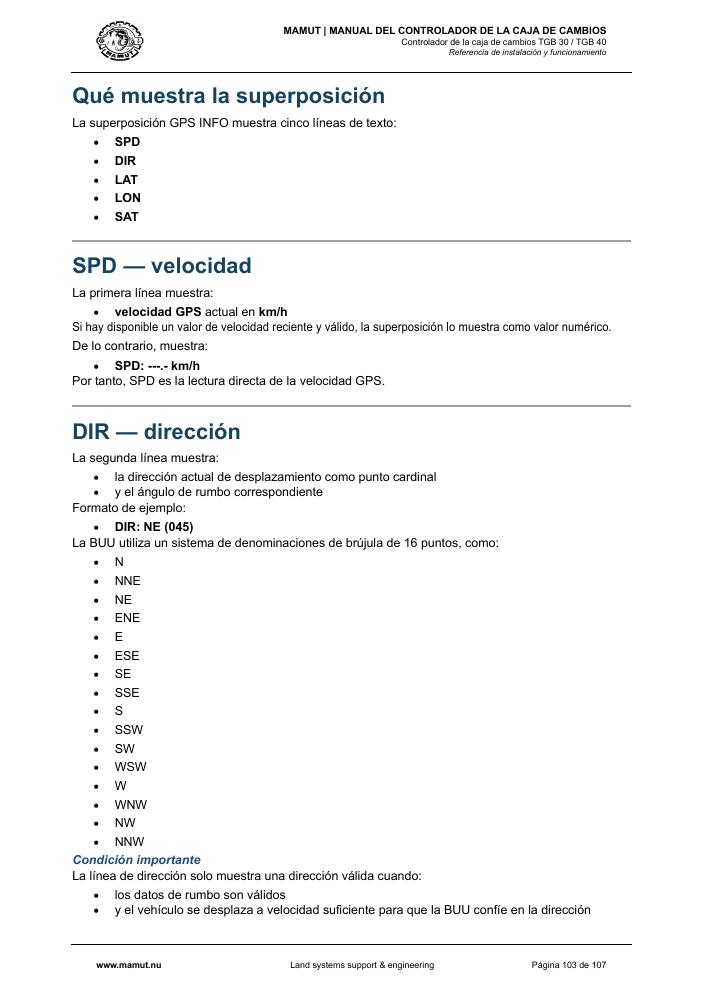 MAMUT TGB Manual page 103