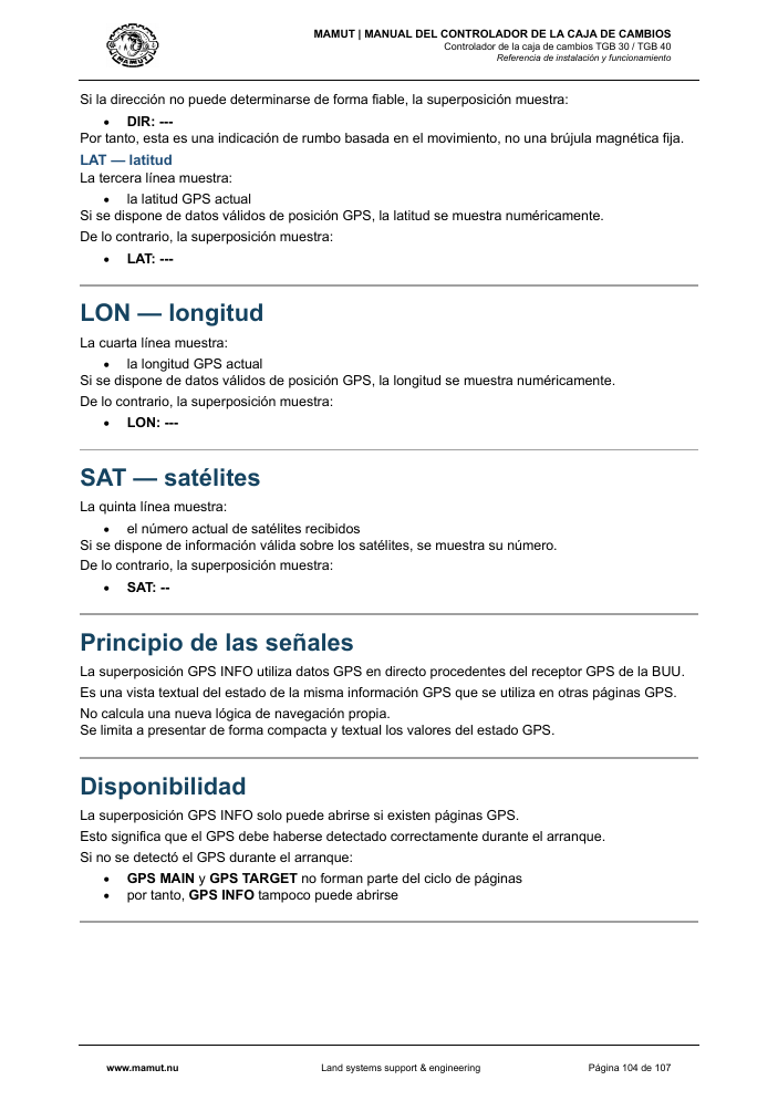 MAMUT TGB Manual page 104
