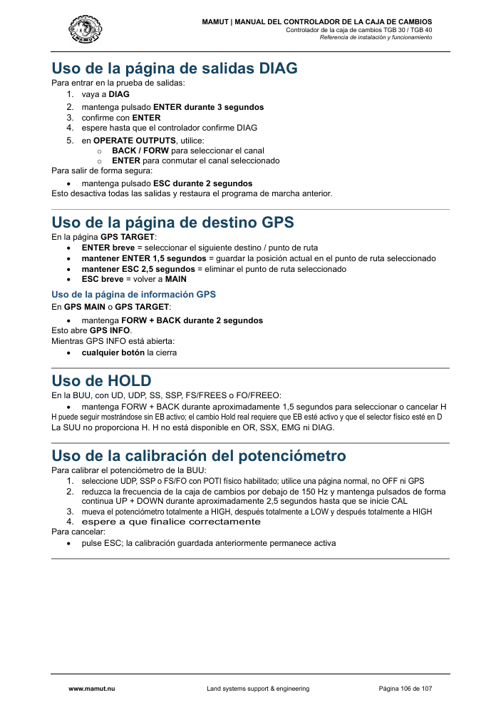 MAMUT TGB Manual page 106