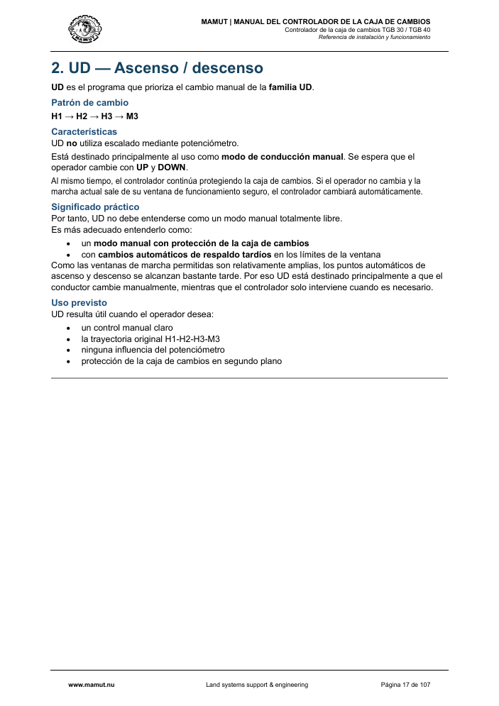 MAMUT TGB Manual page 17