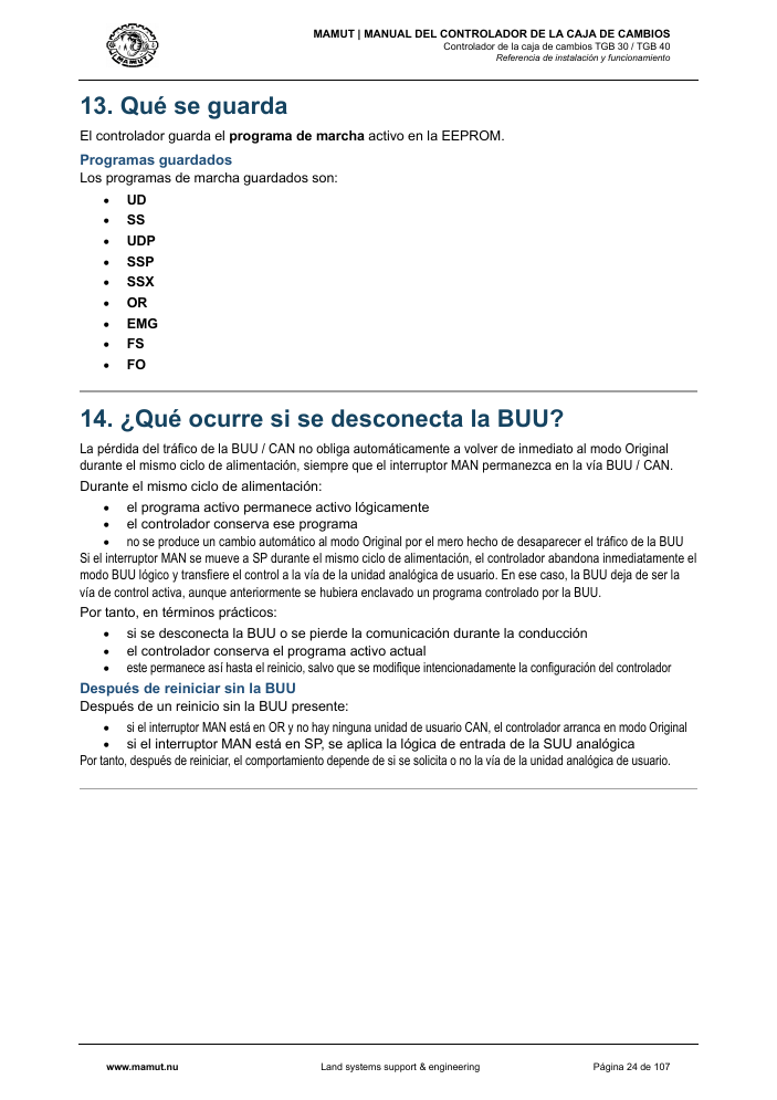 MAMUT TGB Manual page 24