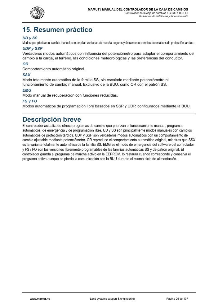 MAMUT TGB Manual page 25