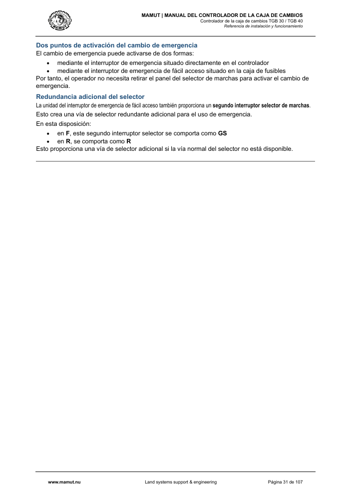 MAMUT TGB Manual page 31