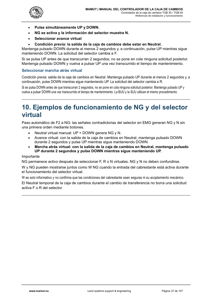 MAMUT TGB Manual page 37