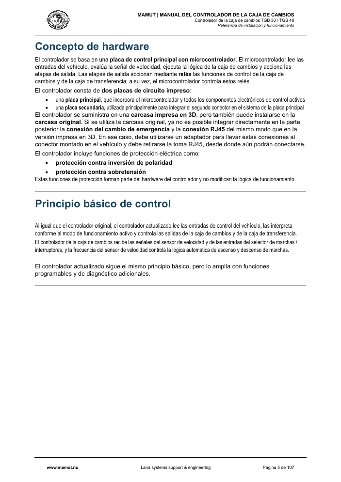 MAMUT TGB Manual page 5