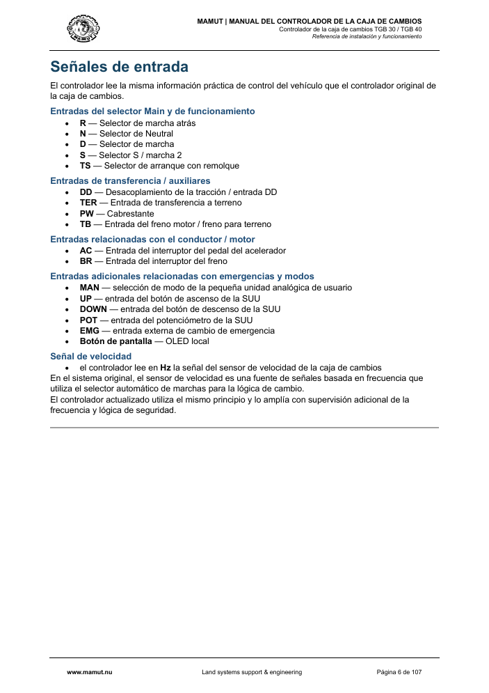 MAMUT TGB Manual page 6