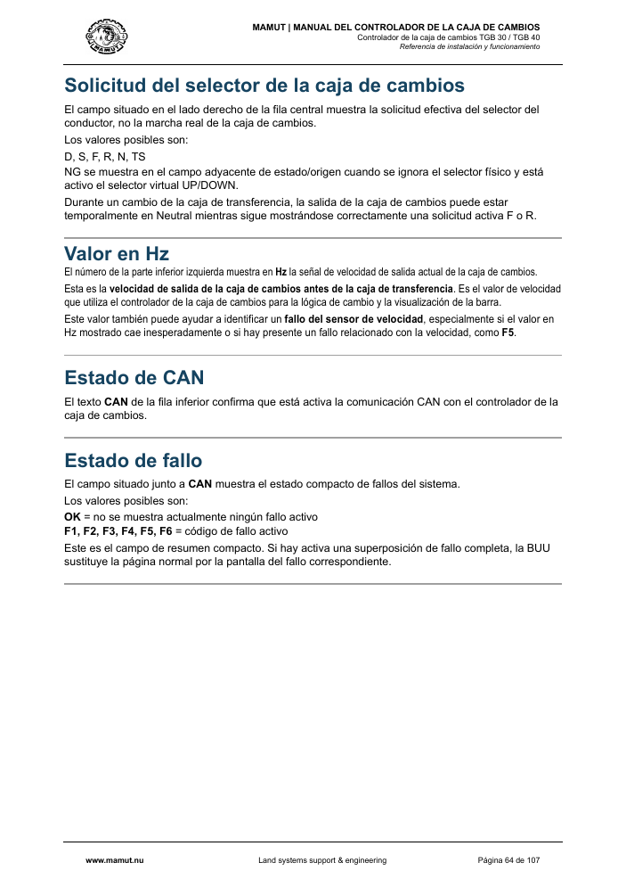 MAMUT TGB Manual page 64