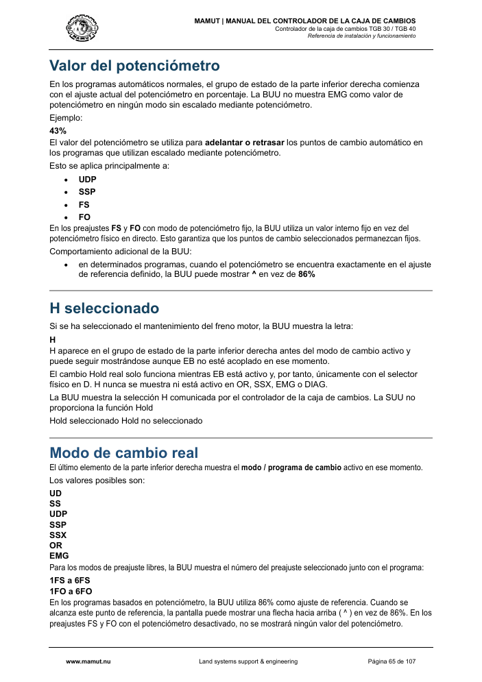 MAMUT TGB Manual page 65