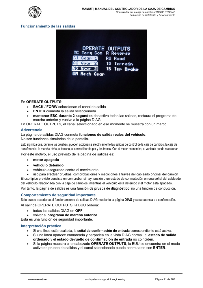 MAMUT TGB Manual page 71