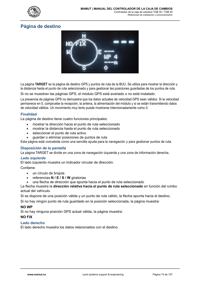 MAMUT TGB Manual page 74