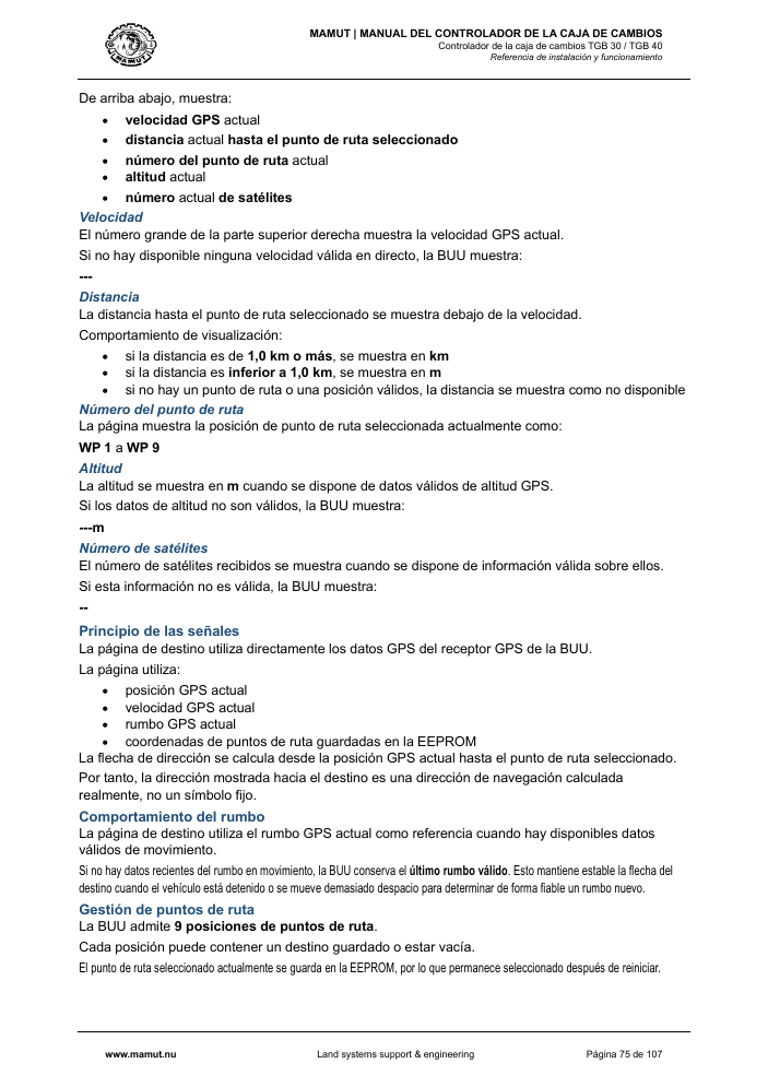 MAMUT TGB Manual page 75