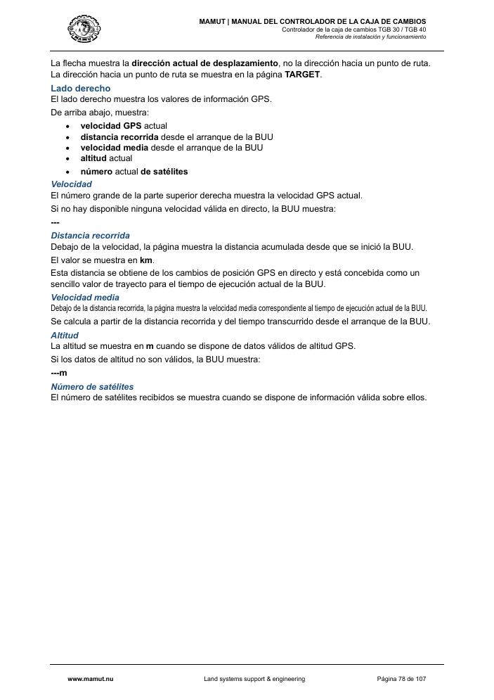 MAMUT TGB Manual page 78