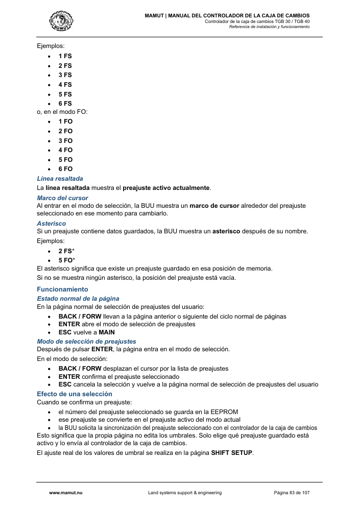 MAMUT TGB Manual page 83
