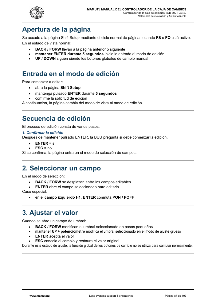 MAMUT TGB Manual page 87