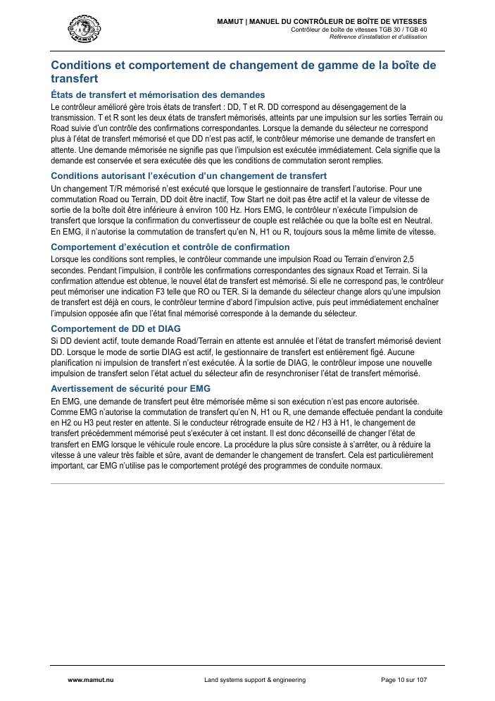 MAMUT TGB Manual page 10