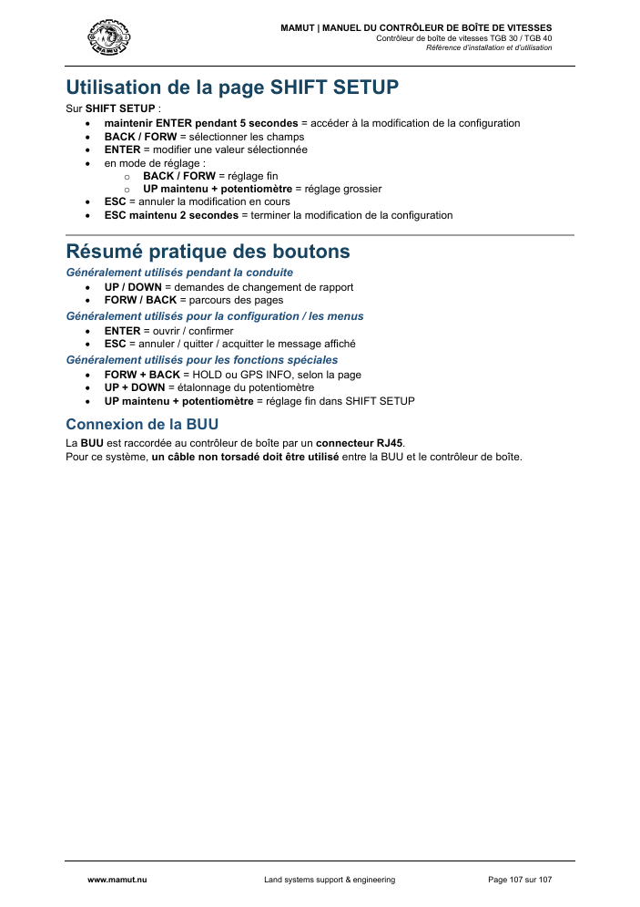 MAMUT TGB Manual page 107