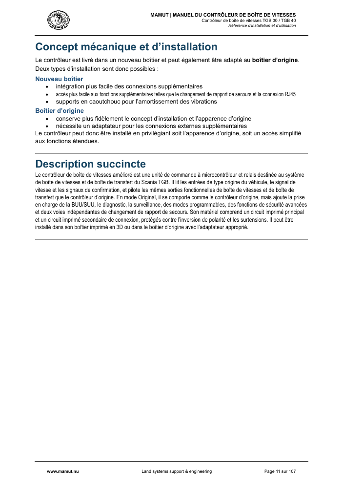 MAMUT TGB Manual page 11