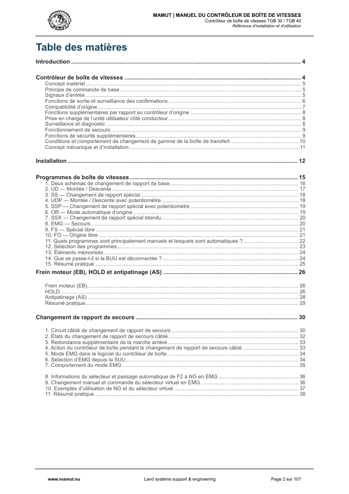 MAMUT TGB Manual page 2