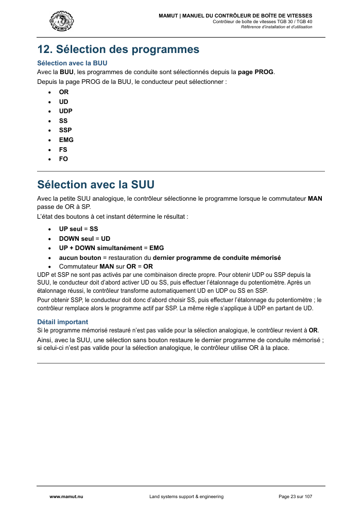 MAMUT TGB Manual page 23