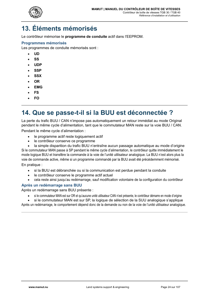 MAMUT TGB Manual page 24
