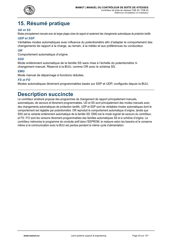 MAMUT TGB Manual page 25