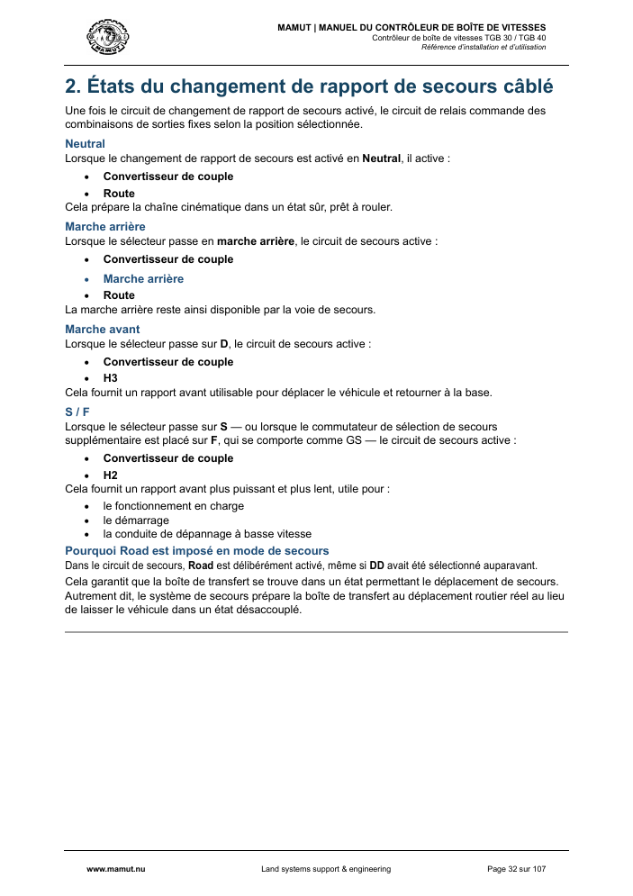 MAMUT TGB Manual page 32