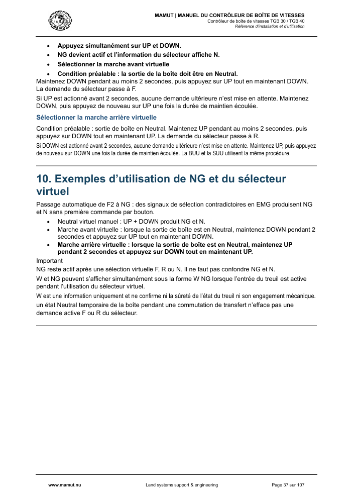 MAMUT TGB Manual page 37