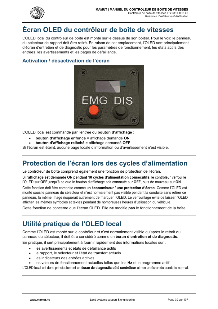 MAMUT TGB Manual page 39